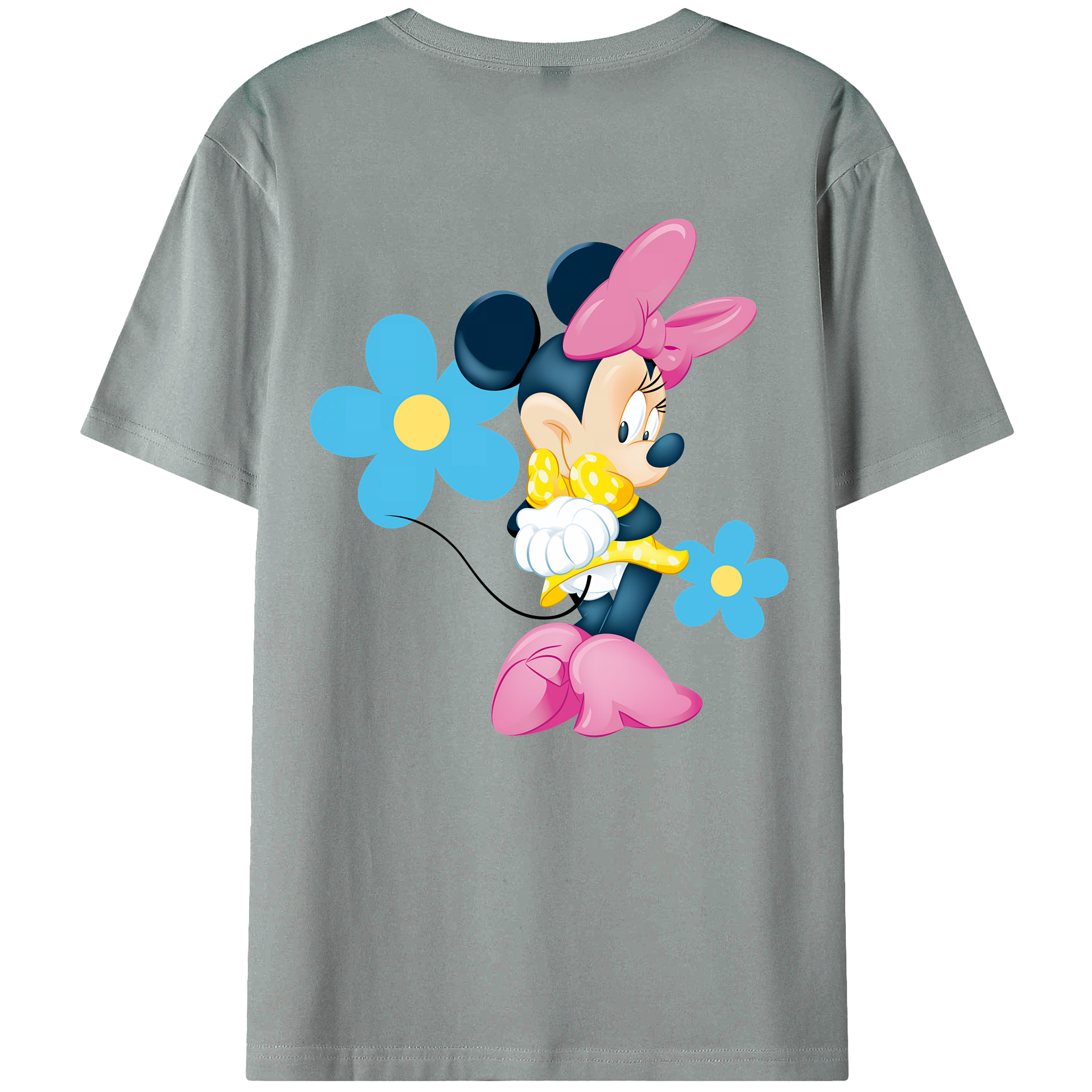 ミッキーマウス Mickey Mouse 綿100％ メンズ半袖Tシャツ（バックプリント） 通気性